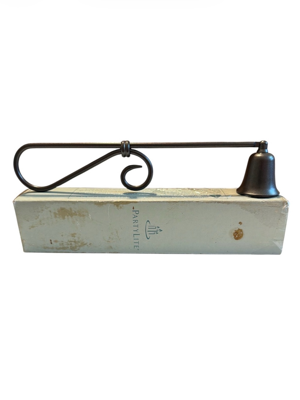 VTG PartyLite Bronze Swirl Handle Candle Snuffer Decorative Bell New Unused
